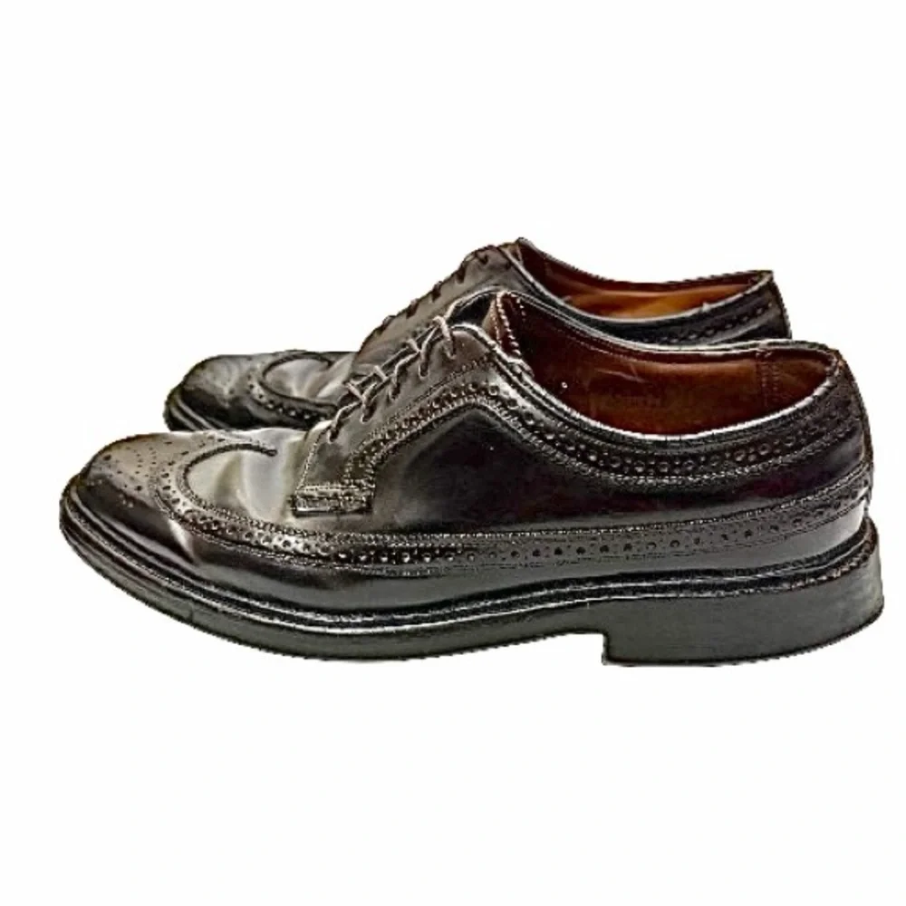 Florsheim Imperial 93605 Shell Cordovan Longwing Brogues Wingtip 7.5D Vtg 60s